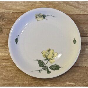 KPM Krister Germany Vtg Porcelain Bread Plate Yellow Rose Gold Rim 5 7/8"